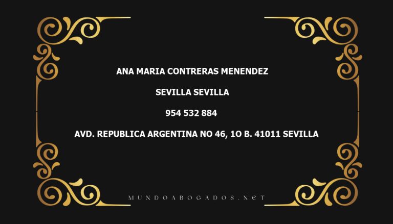 abogado Ana Maria Contreras Menendez en la localidad de Sevilla