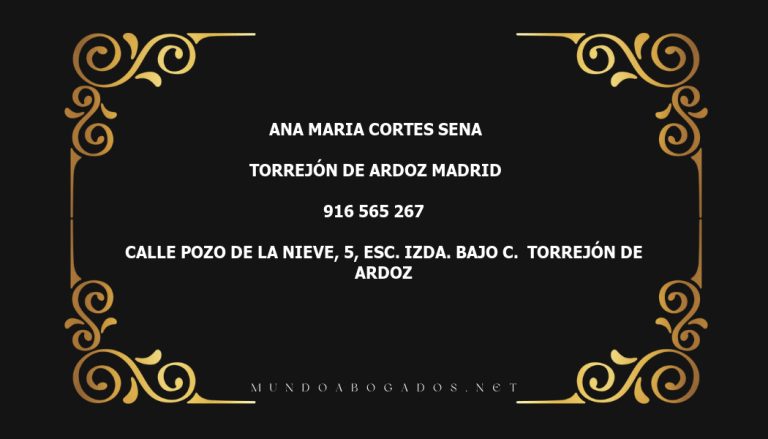 abogado Ana Maria Cortes Sena en la localidad de Torrejón de Ardoz