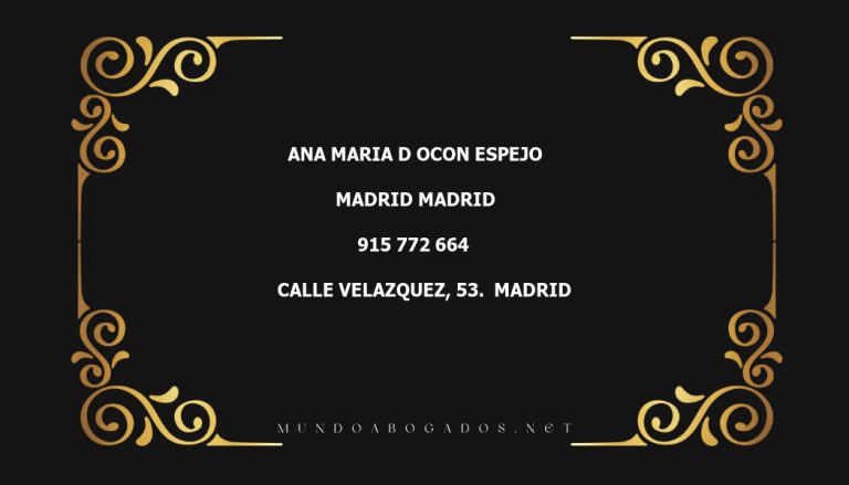 abogado Ana Maria D Ocon Espejo en la localidad de Madrid