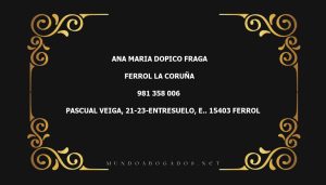 abogado Ana Maria Dopico Fraga en la localidad de Ferrol