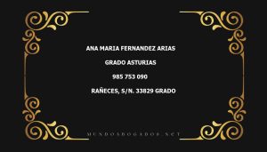 abogado Ana Maria Fernandez Arias en la localidad de Grado