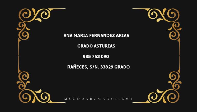 abogado Ana Maria Fernandez Arias en la localidad de Grado