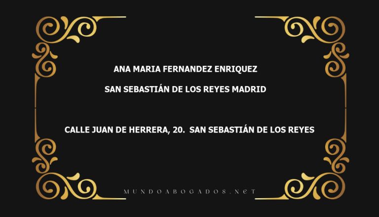 abogado Ana Maria Fernandez Enriquez en la localidad de San Sebastián de los Reyes