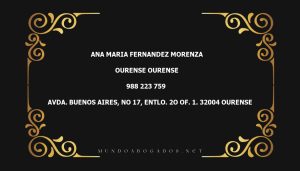 abogado Ana Maria Fernandez Morenza en la localidad de Ourense