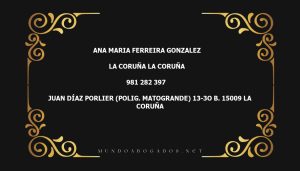 abogado Ana Maria Ferreira Gonzalez en la localidad de La Coruña