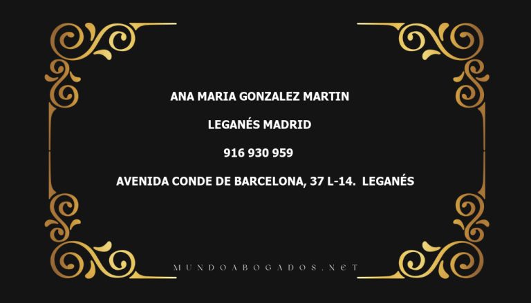 abogado Ana Maria Gonzalez Martin en la localidad de Leganés