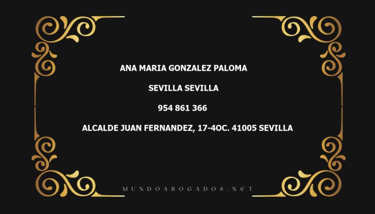 abogado Ana Maria Gonzalez Paloma en la localidad de Sevilla