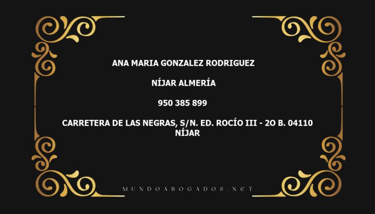 abogado Ana Maria Gonzalez Rodriguez en la localidad de Níjar