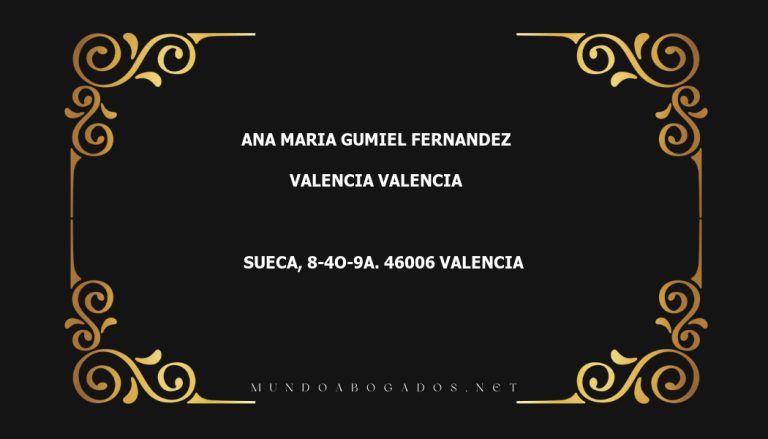 abogado Ana Maria Gumiel Fernandez en la localidad de Valencia