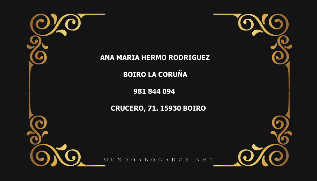 abogado Ana Maria Hermo Rodriguez en la localidad de Boiro