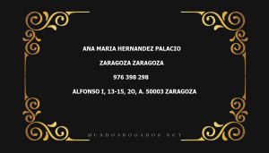 abogado Ana Maria Hernandez Palacio en la localidad de Zaragoza