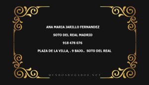 abogado Ana Maria Jarillo Fernandez en la localidad de Soto del Real