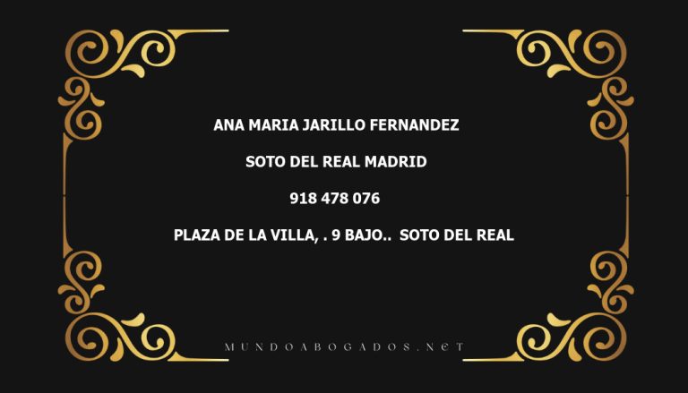 abogado Ana Maria Jarillo Fernandez en la localidad de Soto del Real