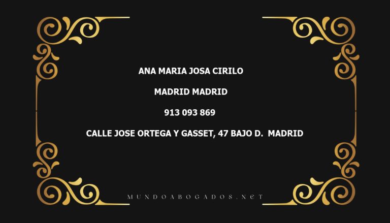 abogado Ana Maria Josa Cirilo en la localidad de Madrid