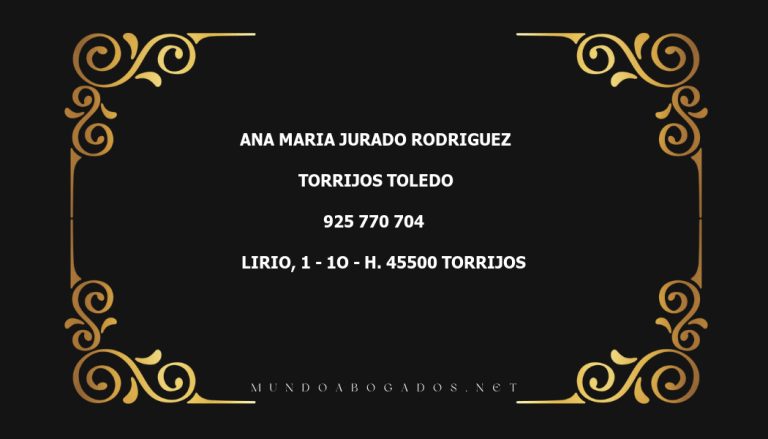 abogado Ana Maria Jurado Rodriguez en la localidad de Torrijos