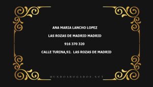 abogado Ana Maria Lancho Lopez en la localidad de Las Rozas de Madrid