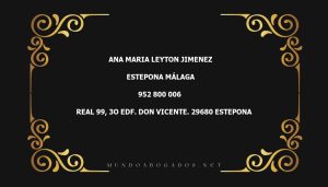 abogado Ana Maria Leyton Jimenez en la localidad de Estepona