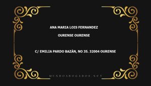 abogado Ana Maria Lois Fernandez en la localidad de Ourense