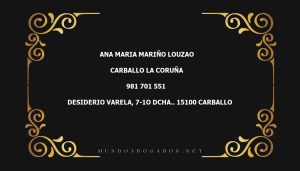 abogado Ana Maria Mariño Louzao en la localidad de Carballo