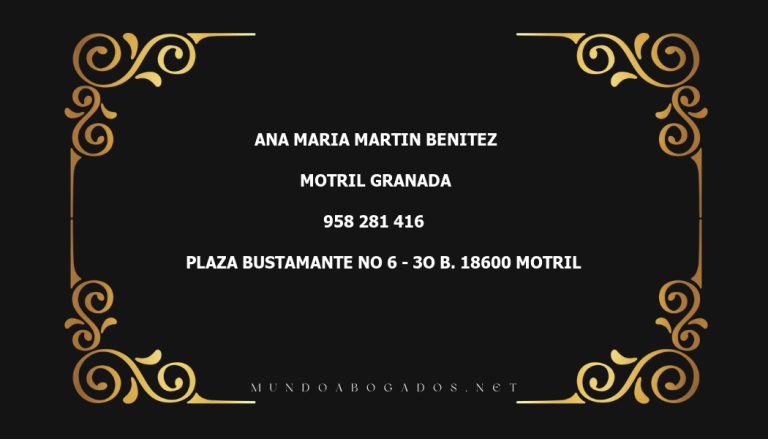 abogado Ana Maria Martin Benitez en la localidad de Motril