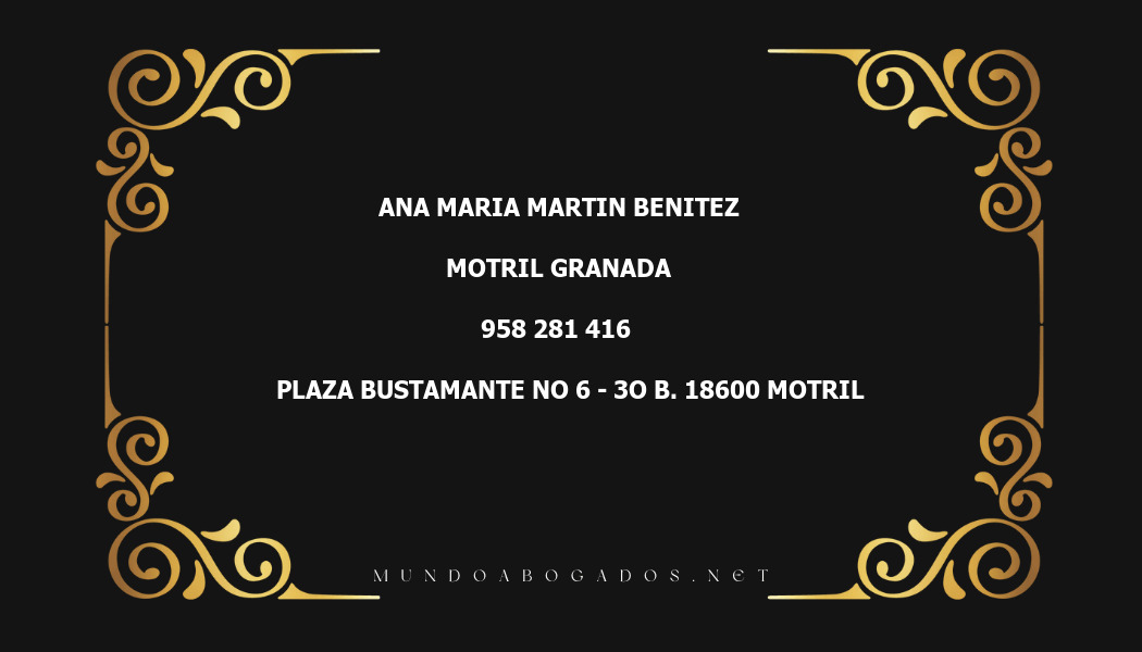 abogado Ana Maria Martin Benitez en la localidad de Motril