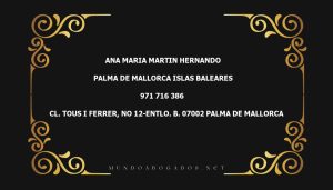 abogado Ana Maria Martin Hernando en la localidad de Palma de Mallorca