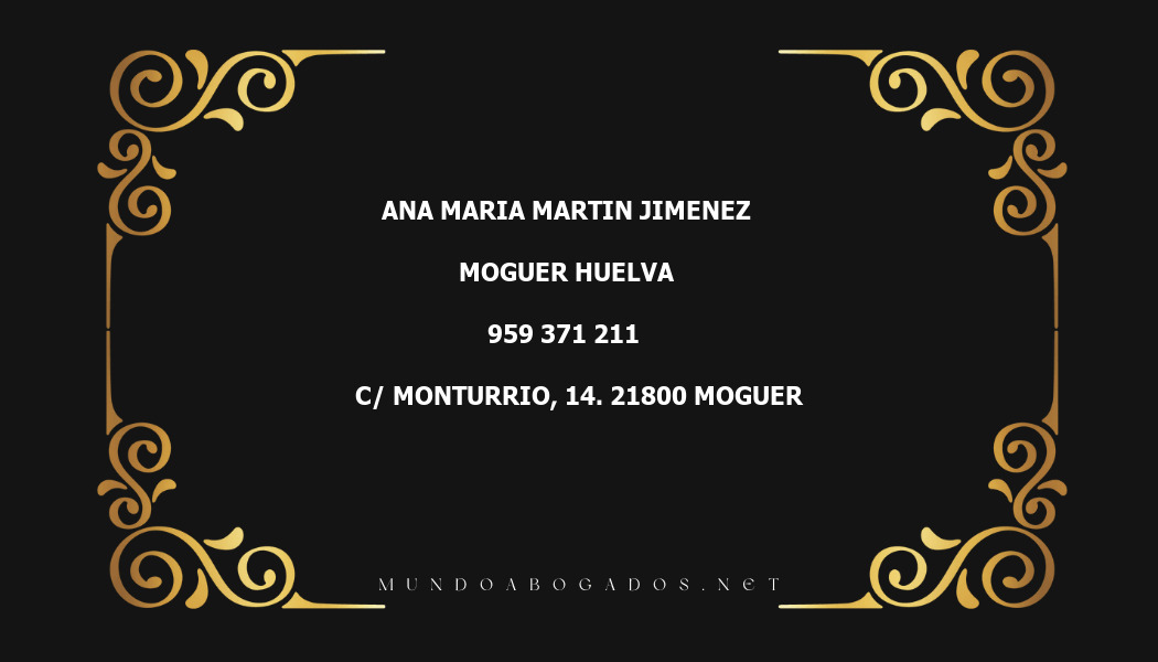 abogado Ana Maria Martin Jimenez en la localidad de Moguer