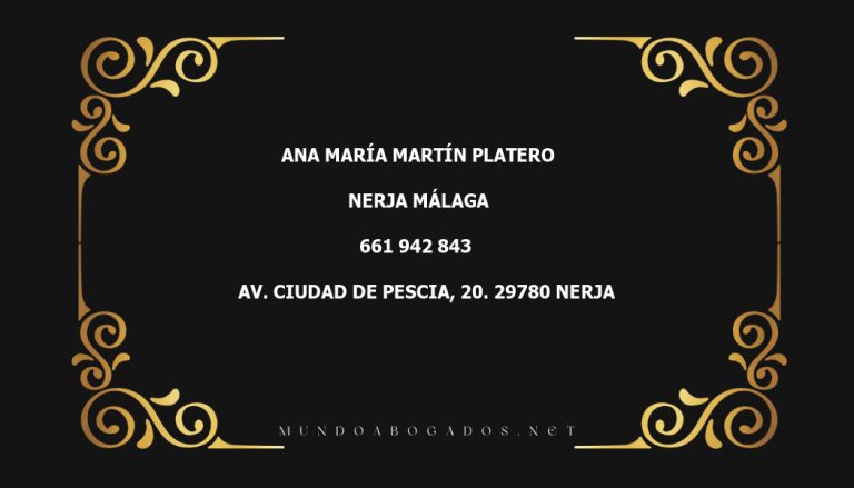 abogado Ana María Martín Platero en la localidad de Nerja