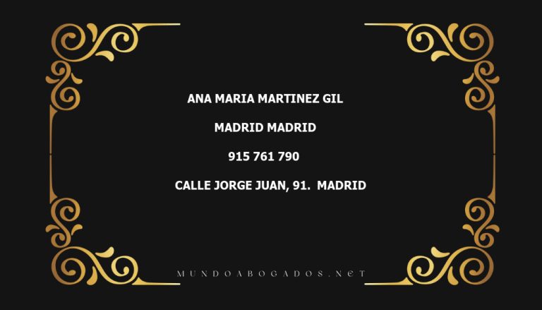 abogado Ana Maria Martinez Gil en la localidad de Madrid