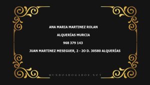 abogado Ana Maria Martinez Rolan en la localidad de Alquerías