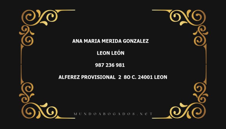 abogado Ana Maria Merida Gonzalez en la localidad de Leon