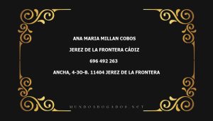 abogado Ana Maria Millan Cobos en la localidad de Jerez de la Frontera