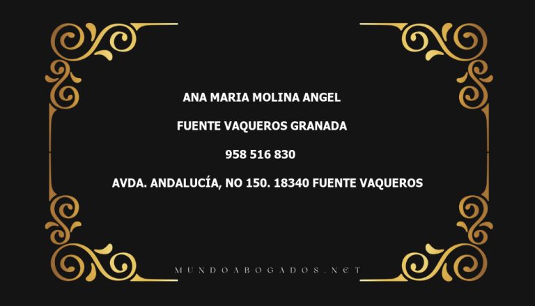 abogado Ana Maria Molina Angel en la localidad de Fuente Vaqueros