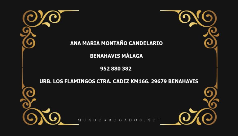 abogado Ana Maria Montaño Candelario en la localidad de Benahavis