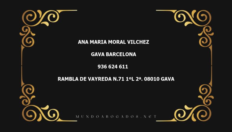 abogado Ana Maria Moral Vilchez en la localidad de Gava