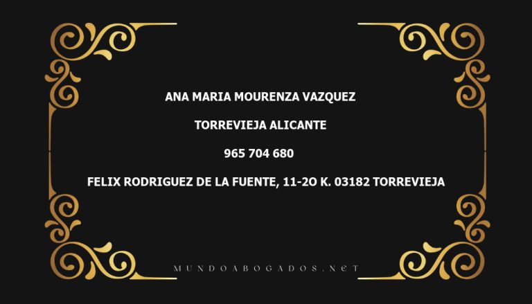 abogado Ana Maria Mourenza Vazquez en la localidad de Torrevieja