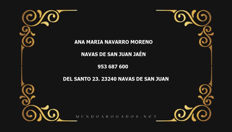 abogado Ana Maria Navarro Moreno en la localidad de Navas de San Juan