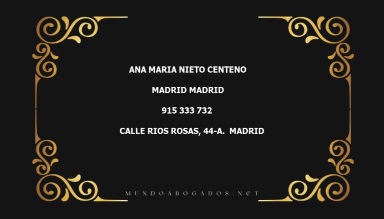 abogado Ana Maria Nieto Centeno en la localidad de Madrid