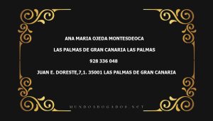 abogado Ana Maria Ojeda Montesdeoca en la localidad de Las Palmas de Gran Canaria