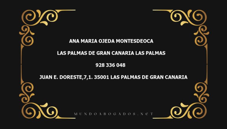 abogado Ana Maria Ojeda Montesdeoca en la localidad de Las Palmas de Gran Canaria