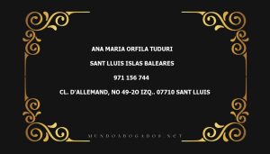 abogado Ana Maria Orfila Tuduri en la localidad de Sant Lluis