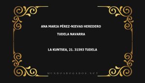 abogado Ana Maria Pérez-Nievas Heredero en la localidad de Tudela