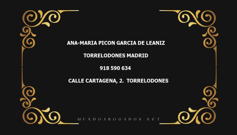 abogado Ana-Maria Picon Garcia De Leaniz en la localidad de Torrelodones