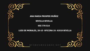 abogado Ana Maria Prosper Muñoz en la localidad de Sevilla