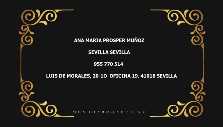 abogado Ana Maria Prosper Muñoz en la localidad de Sevilla