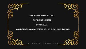 abogado Ana Maria Rama Vilchez en la localidad de El Palmar