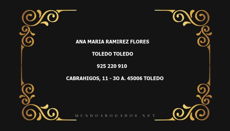 abogado Ana Maria Ramirez Flores en la localidad de Toledo