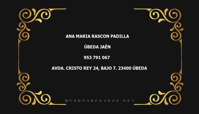 abogado Ana Maria Rascon Padilla en la localidad de Úbeda