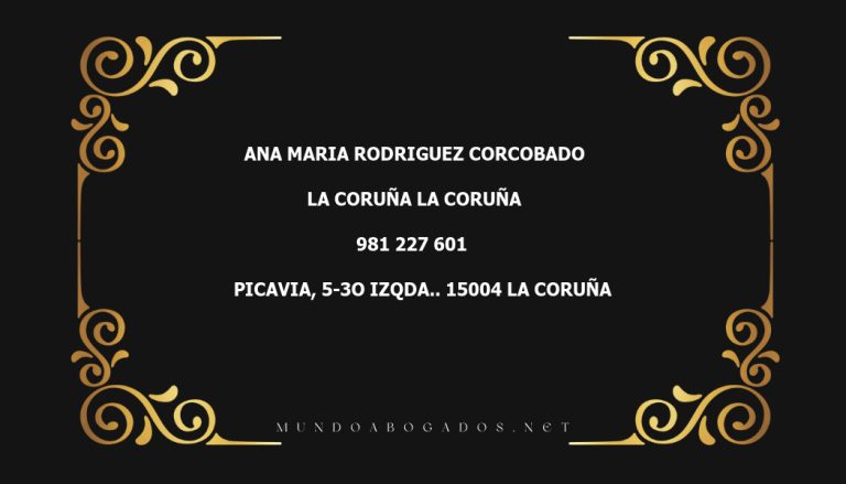 abogado Ana Maria Rodriguez Corcobado en la localidad de La Coruña