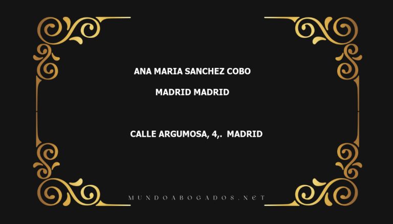 abogado Ana Maria Sanchez Cobo en la localidad de Madrid